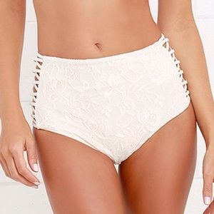 Amuse Society High Rise Lace Bikini Bottom.